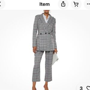 NWT Walter Baker Asymmetrical Plaid Blazer Jacket size S